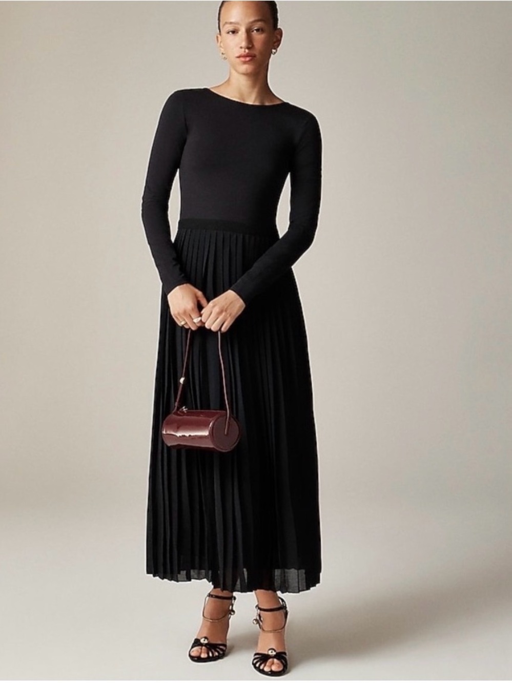 J. Crew Black Pleated Maxi Skirt - Timeless Women's Skirt